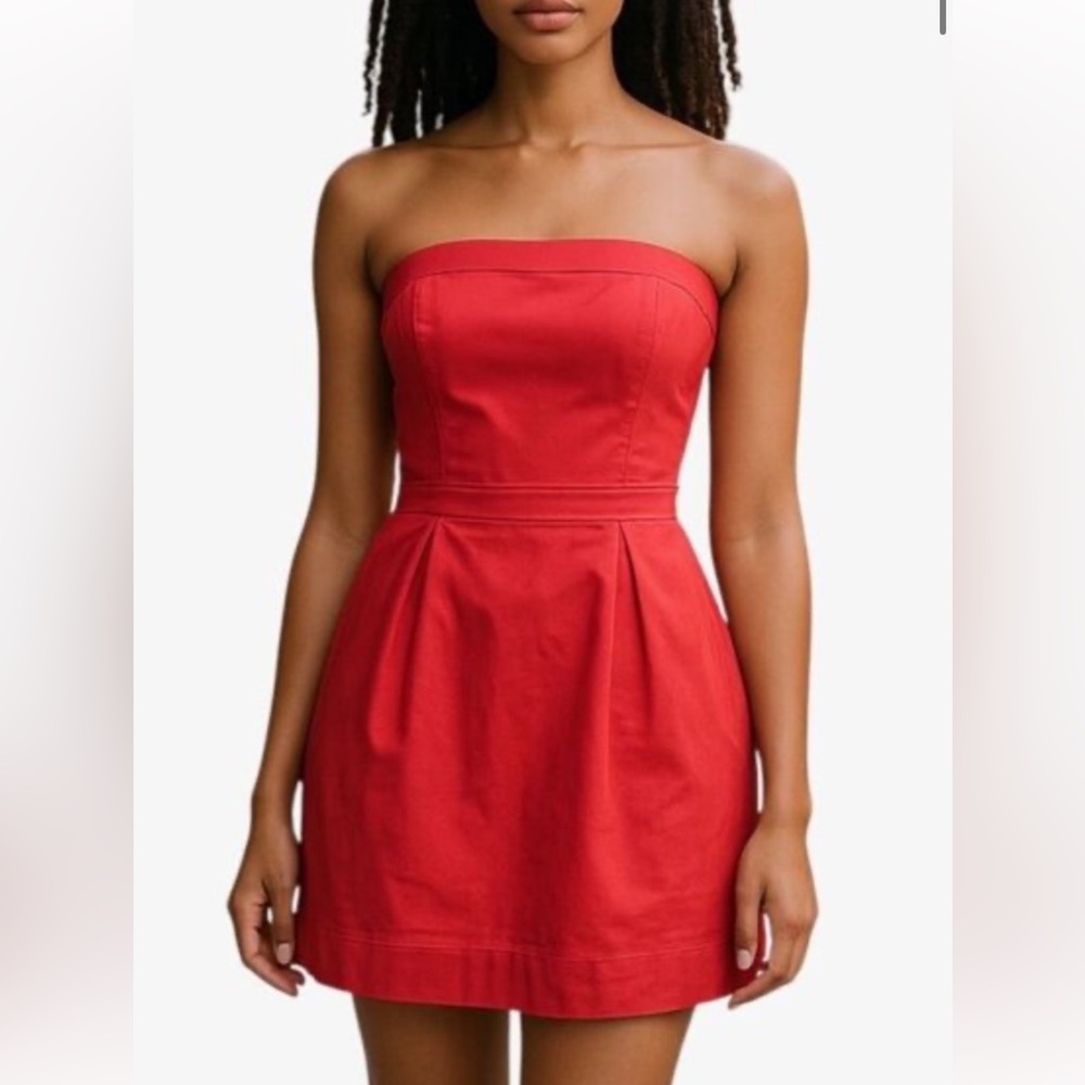 French Connection Red Strapless Cocktail Mini Tube Top Dress Size 0